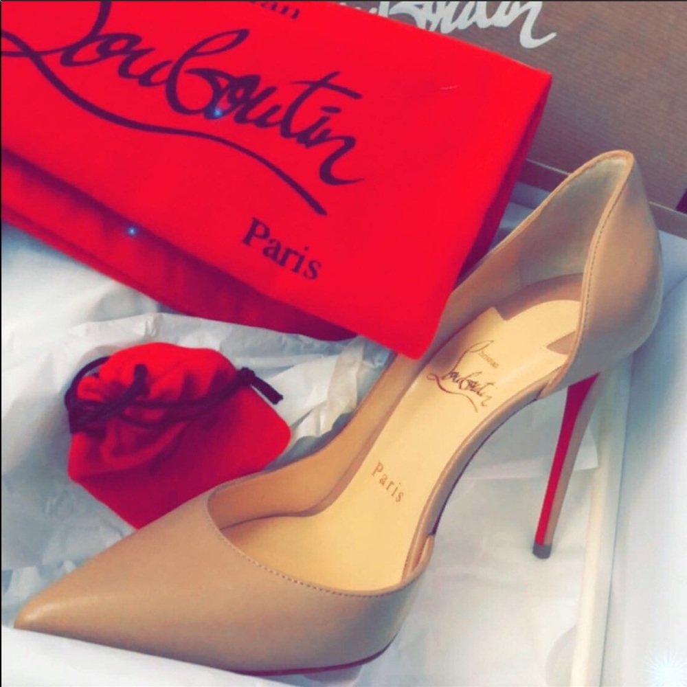 AUTH Christian Louboutin “Iriza 100mm in Nude”